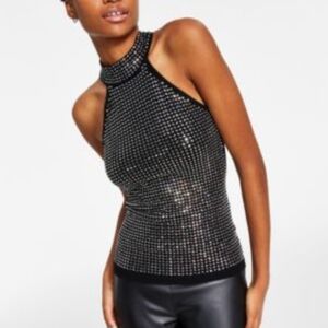 GUESS Womens Celeste Embellished Tu Jet Black A996 XL